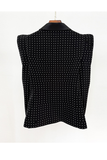 Diamond-embellished Lapel Blazer