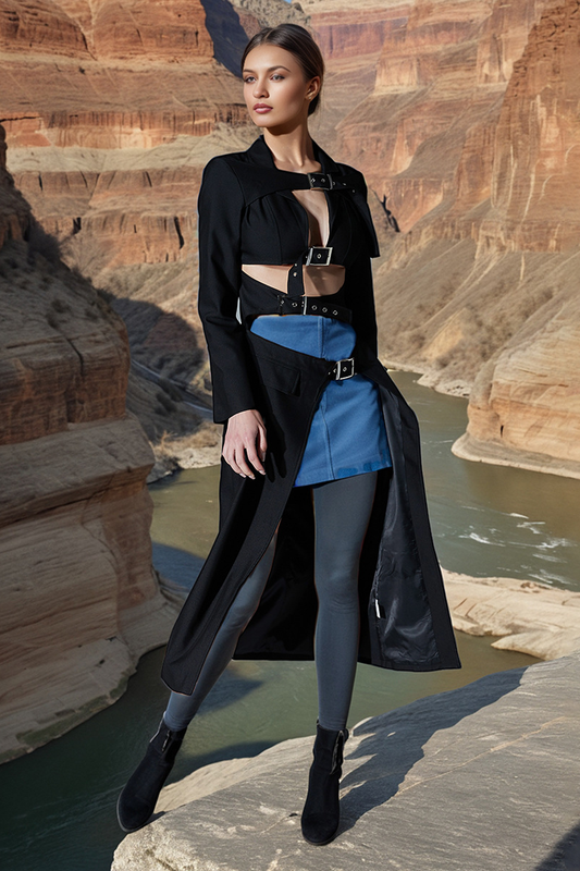Black Belted Trench Jacket