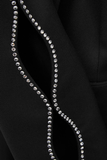 Black Cystal Embellished Blazer Dress
