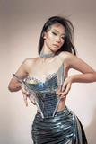 Rhinestone Metallic Skirt Set