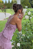 Halterneck Ruffle Tiered Maxi Dress