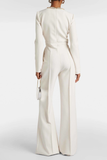 Embellished cutout flared jumpsuit