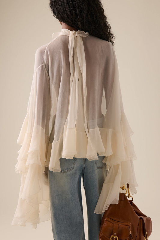 Ruffled Crop Top white