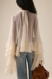 Ruffled Crop Top white