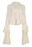 Ruffled Crop Top white
