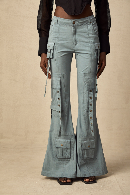 Belt Loop Flared Cargo Pant