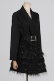 Solid Spliced Bead Fashion Mini Dresses