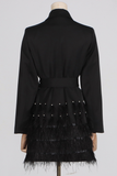 Solid Spliced Bead Fashion Mini Dresses