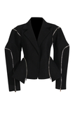Solid Patchwork Zipper Casual Jackets