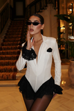 Deep V Neck Lace Bodysuit