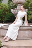 Stunner Sheath Symmetric Flap Sequin maxi Dress