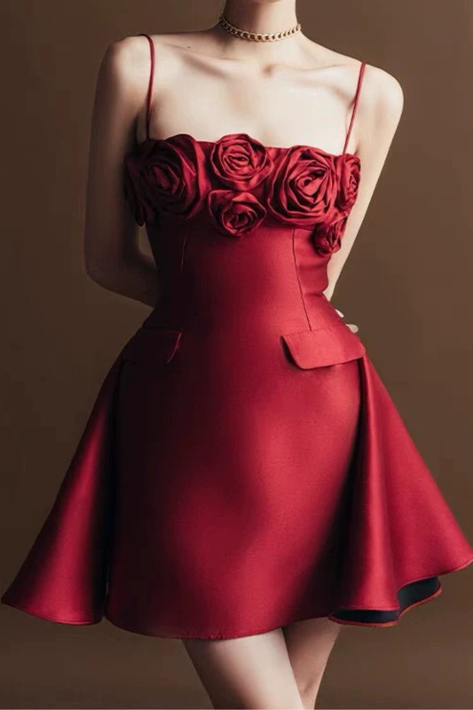 3D Flower A-line Mini Dress