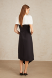 Color Block Midi Dress with Shawl Detail