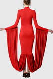 High Neck Draped Maxi Dress