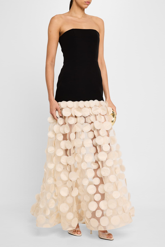 Strapless Applique Gown