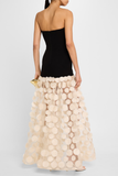 Strapless Applique Gown
