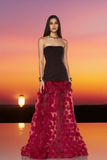 Strapless Applique Gown
