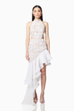 Asymmetric Maxi Dress In White