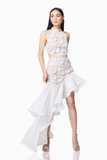 Asymmetric Maxi Dress In White