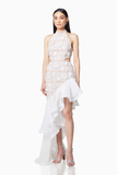 Asymmetric Maxi Dress In White
