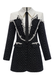 Faux Pearl Tweed Mini Dress