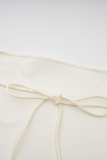 White Satin Ruffled Mini Dress
