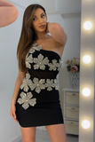 Flower Set Diamond Design Bandage Dress