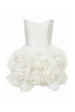 Floral-appliqué Strapless Mini Dress