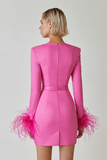 Stretch Long Sleeves Mini Dress