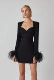 Stretch Long Sleeves Mini Dress