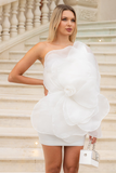 3D Voluminous Organza Floral Mini Dress
